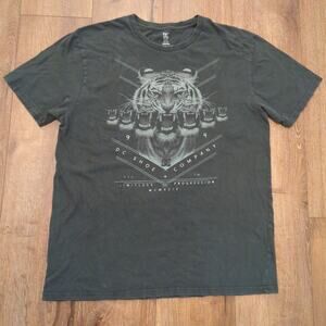 Y2K DC Shoes Tiger Adult XL Shirt Skater Nature Punk Biker Cat Jungle Faded